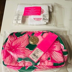 Lilly Pulitzer belt bag and headband wristband set